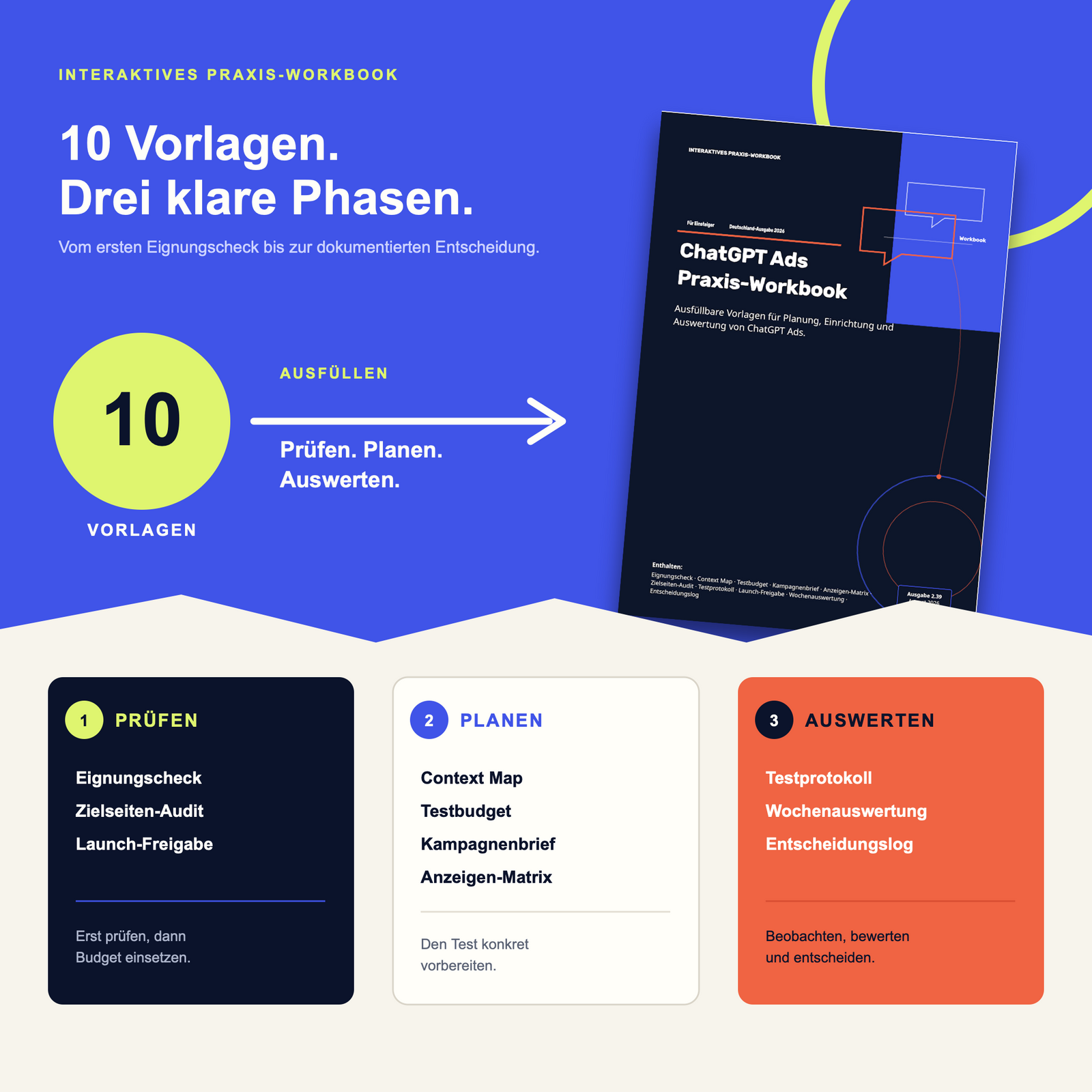 ChatGPT Ads – Deine erste Werbekampagne | Playbook & Workbook