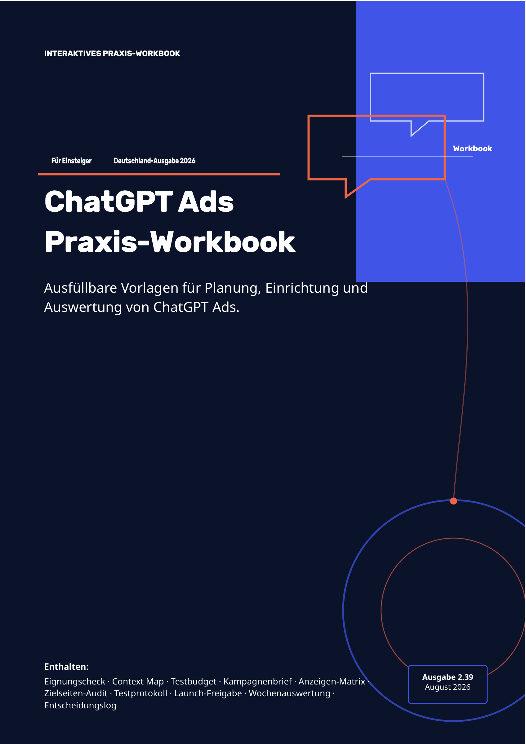 ChatGPT Ads Praxis-Workbook, originales Cover